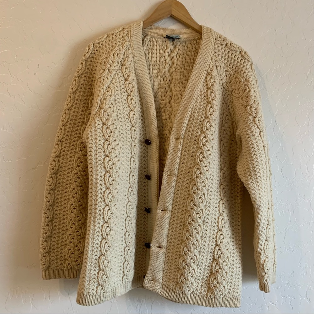 Vintage Mr. Poodle Pure Virgin Wool Cardigan Sweater